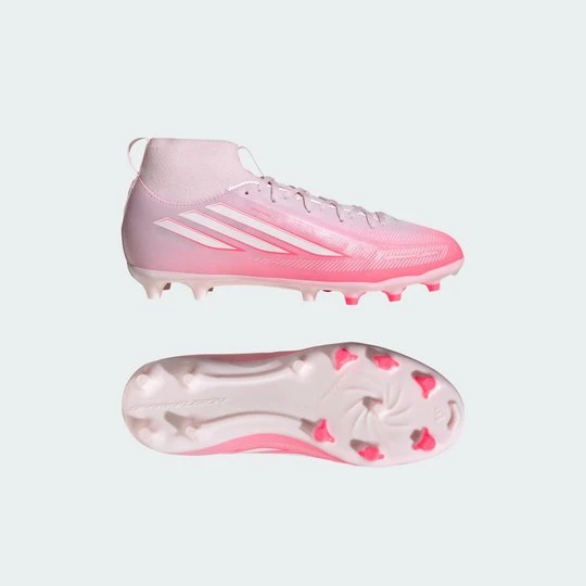 Zdjęcie produktu Dziecięce buty piłkarskie do kostki F50 SPARKFUSION LEAGUE na nawierzchnię twardą (FG) i sztuczną (AG) Adidas różowy