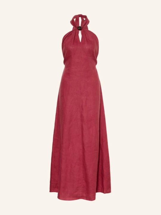 Zdjęcie produktu Faithfull The Brand Sukienka Lniana Lourdes rosa CIEMNOCZERWONY