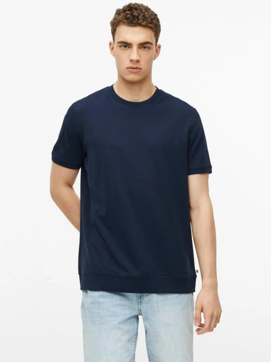 Zdjęcie produktu Fakturowany T-shirt ze ściągaczami s.Oliver niebieski