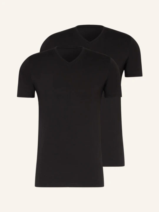 Zdjęcie produktu Falke Koszulka Z Dekoltem W Serek Daily Comfort, 2 Szt. schwarz CZARNY