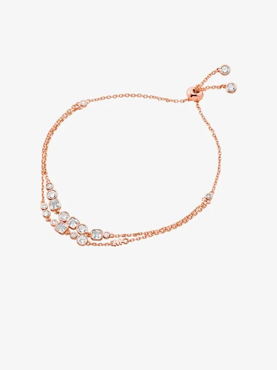 Zdjęcie produktu Fasetowana bransoletka zaciskowa ze srebra próby 925 pokrytego metalem szlachetnym Michael Kors ROSE GOLD (Różowozłoty)