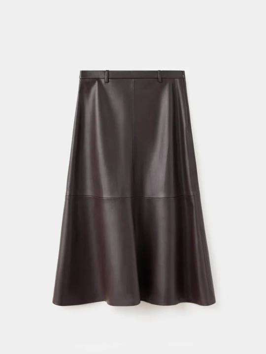 Zdjęcie produktu Faux-leather A-line skirt czekoladowy - Kobieta - MANGO
