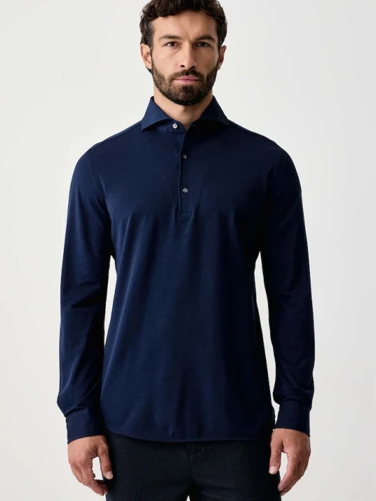 Zdjęcie produktu FAY longsleeve męski bawełniany granatowy