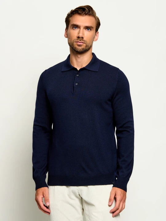 Zdjęcie produktu Fay Wełniane polo | Regular Fit granatowy