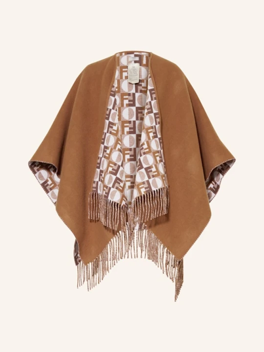 Zdjęcie produktu Fendi Dwustronna Peleryna beige BRĄZOWY