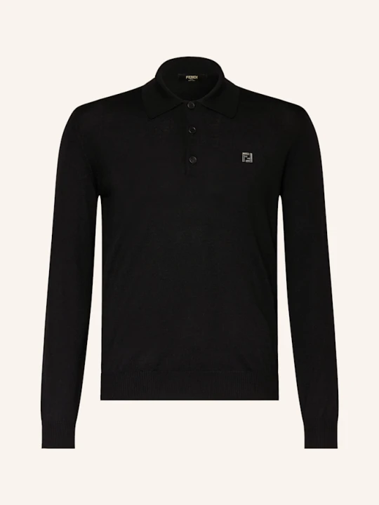 Zdjęcie produktu Fendi Koszulka Polo Z Dzianiny schwarz CZARNY