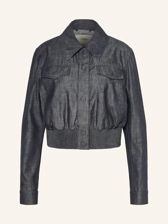 Zdjęcie produktu Fendi Krótka Kurtka Jeansowa blau NIEBIESKI