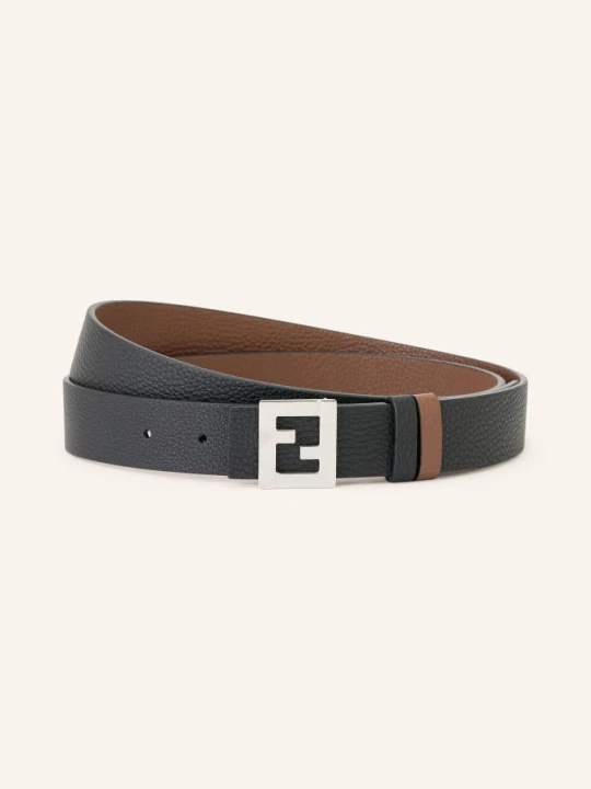 Zdjęcie produktu Fendi Pasek Skórzany Dwustronny schwarz brązowy