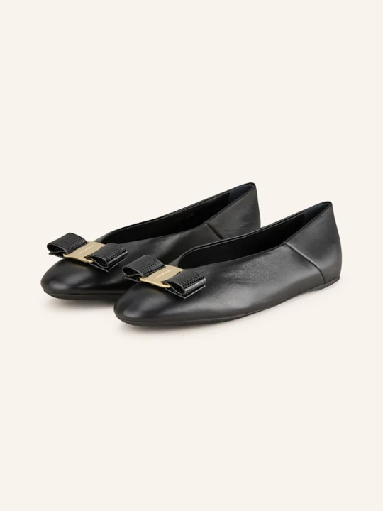 Zdjęcie produktu Ferragamo Baleriny Vanna schwarz CZARNY