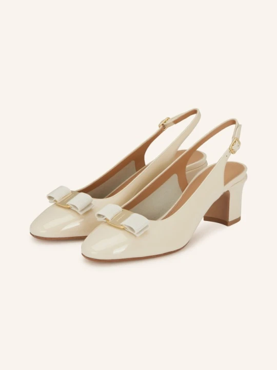 Zdjęcie produktu Ferragamo Czółenka Na Rzemieniu New Vara beige ECRU