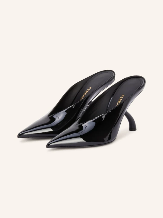 Zdjęcie produktu Ferragamo Lakierowane Klapki Itaca schwarz CZARNY