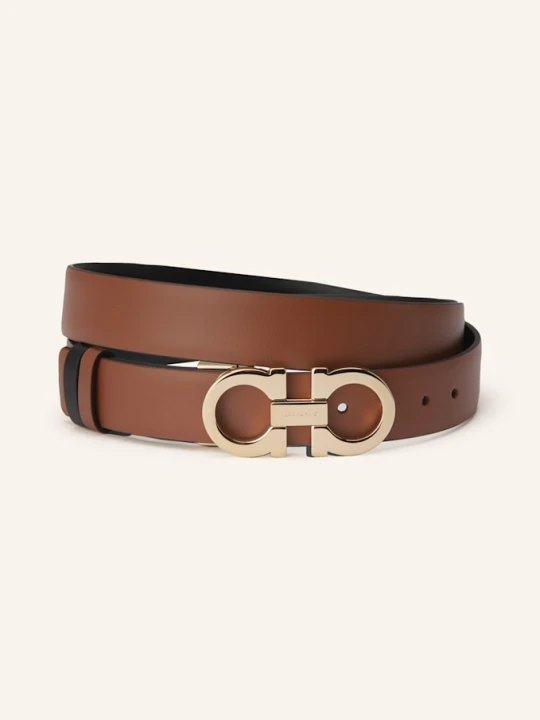 Zdjęcie produktu Ferragamo Pasek Skórzany Donna, Dwustronny braun BRĄZOWY