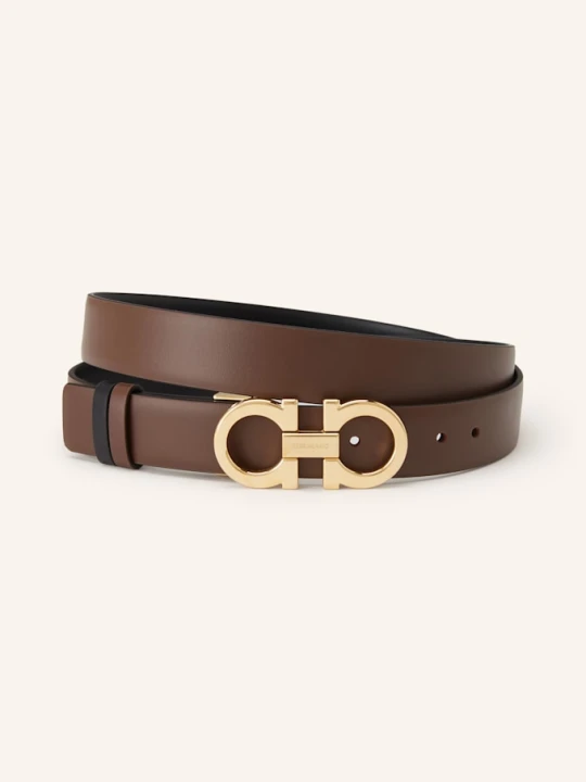 Zdjęcie produktu Ferragamo Pasek Skórzany Donna, Dwustronny braun CIEMNOBRĄZOWY