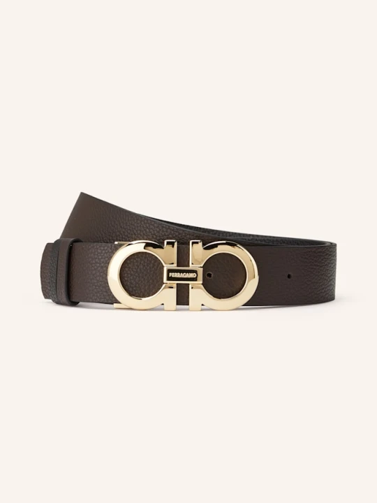 Zdjęcie produktu Ferragamo Pasek Skórzany Dwustronny braun CIEMNOBRĄZOWY