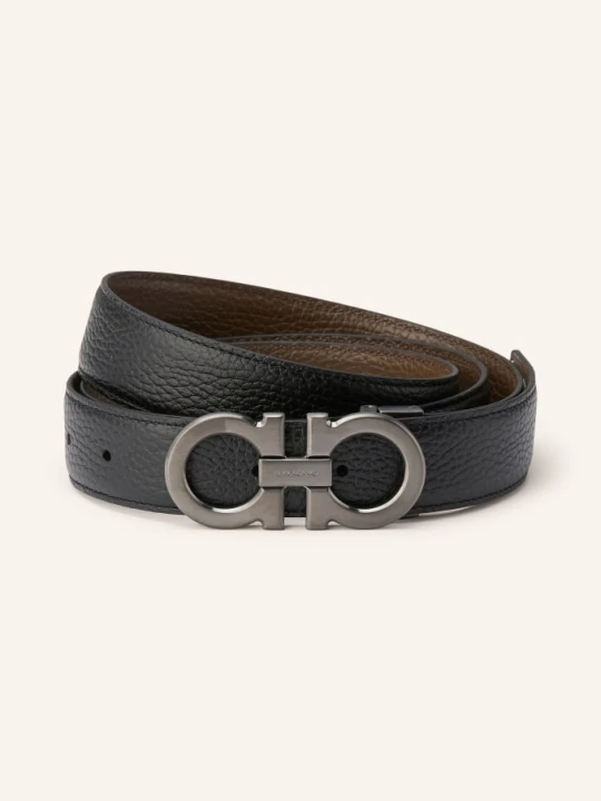 Zdjęcie produktu Ferragamo Skórzany Pasek Dwustronny schwarz CZARNY