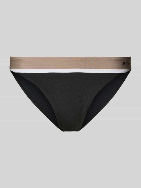 Zdjęcie produktu Figi bikini damskie JOOP! Collection; Mieszanka materiałów z dodatkiem streczu; Dopasowany krój; Elastyczny pas; Nadruk z logo; Aplikacja z metką Czarny