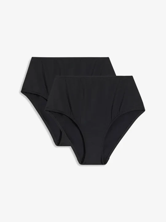 Zdjęcie produktu Figi bikini high waist (2 pary) BonPrix czarny