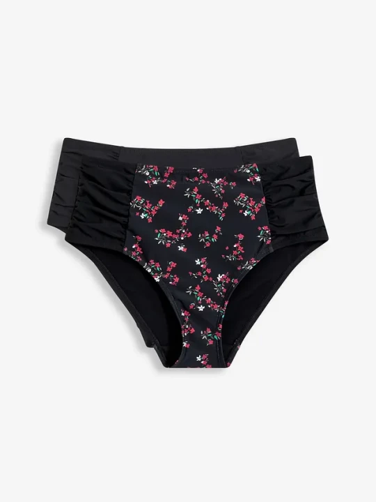 Zdjęcie produktu Figi bikini shape (2 pary), z poliamidu z recyklingu, silny stopień modelowania sylwetki BonPrix czarny