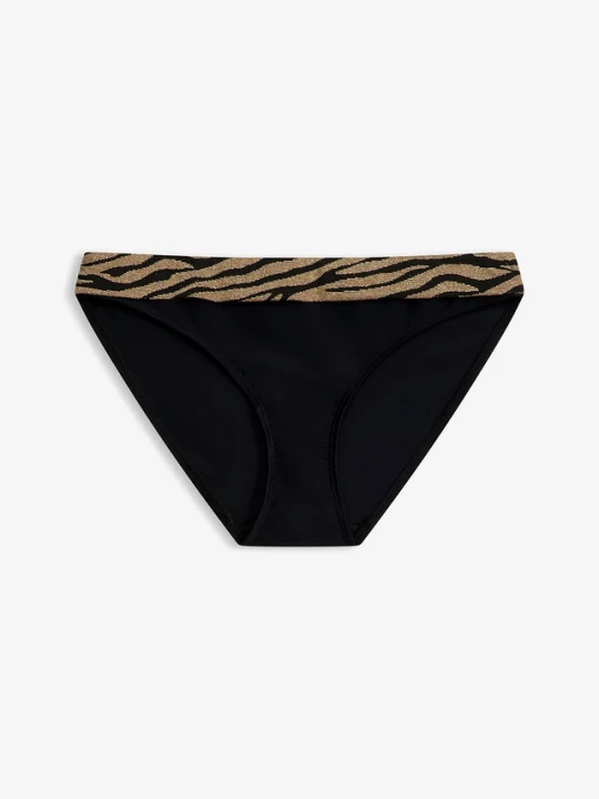 Zdjęcie produktu Figi bikini z błyszczącego materiału BonPrix czarny