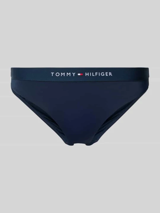 Zdjęcie produktu Figi bikini z elastycznym pasem z nadrukiem z logo Tommy Hilfiger Ciemnoniebieski