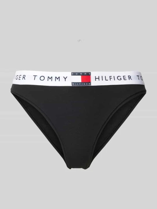 Zdjęcie produktu Figi bikini z elastycznym pasem z logo model ‘TH Heritage’ Tommy Hilfiger Czarny