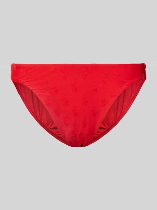 Zdjęcie produktu Figi bikini z fakturowanym wzorem z logo Polo Ralph Lauren Czerwony