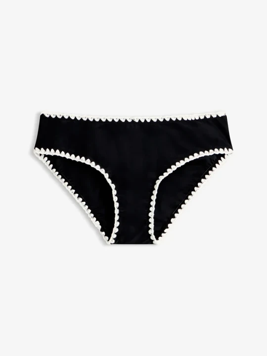 Zdjęcie produktu Figi bikini z haftem BonPrix czarny