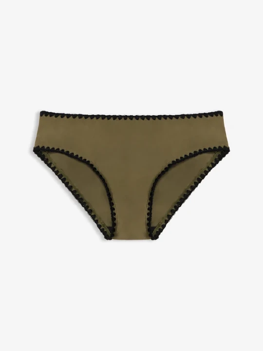 Zdjęcie produktu Figi bikini z haftem BonPrix zielony