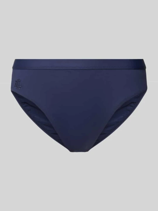 Zdjęcie produktu Figi bikini z wyhaftowanym logo model ‘BEACH CLUB’ Lauren Ralph Lauren Ciemnoniebieski