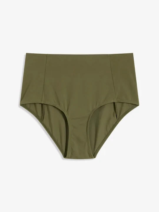 Zdjęcie produktu Figi bikini z wysoką talią BonPrix zielony