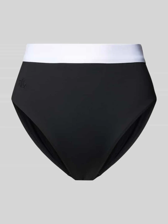Zdjęcie produktu Figi bikini z wysokim stanem i aplikacją z logo model ‘BEL AIR’ Lauren Ralph Lauren Czarny
