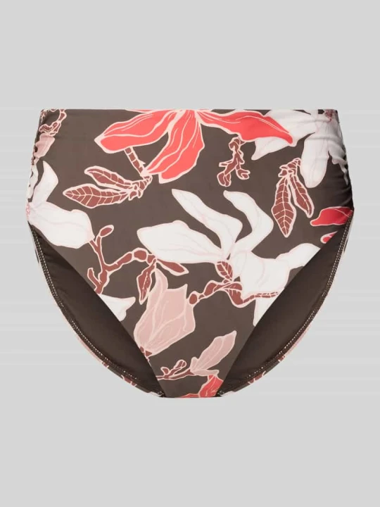 Zdjęcie produktu Figi bikini z wysokim stanem z kwiatowym nadrukiem na całej powierzchni model 'Camolo' Barts Średniobrązowy