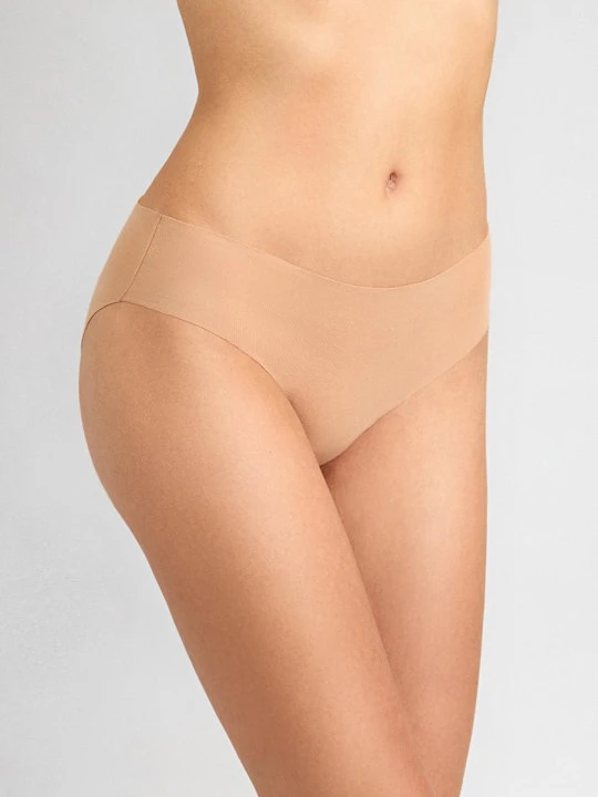 Zdjęcie produktu Figi damskie klasyczne laserowo cięte z bawełny organicznej beżowe Cotton Touch POUPEE