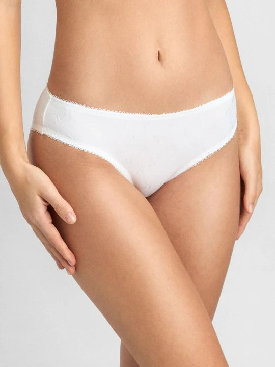 Zdjęcie produktu Figi damskie klasyczne z delikatnym wzorem off white Noe 02 Poupee Marilyn