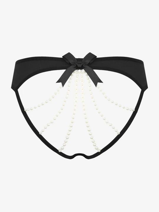 Zdjęcie produktu Figi damskie z perełkami Pearls Of Love Poupee Marilyn czarny