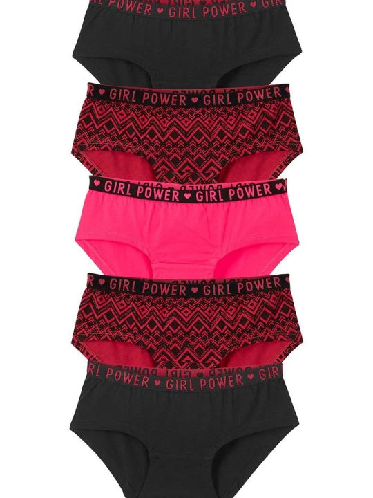 Zdjęcie produktu Figi hipster z miękką bawełną (5 par) BonPrix różowy
