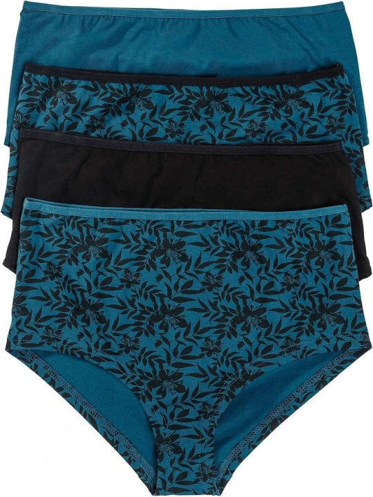 Zdjęcie produktu Figi maxi panty z bawełny organicznej (4 pary) BonPrix czarny