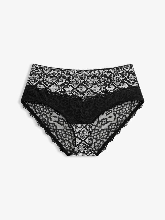 Zdjęcie produktu Figi maxi panty z drukowaną siateczką BonPrix biały