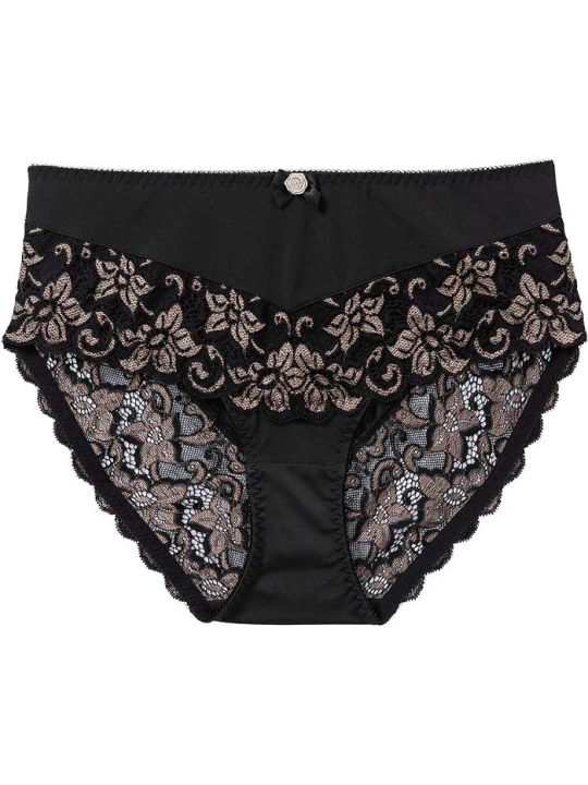 Zdjęcie produktu Figi maxi z delikatną koronką BonPrix czarny