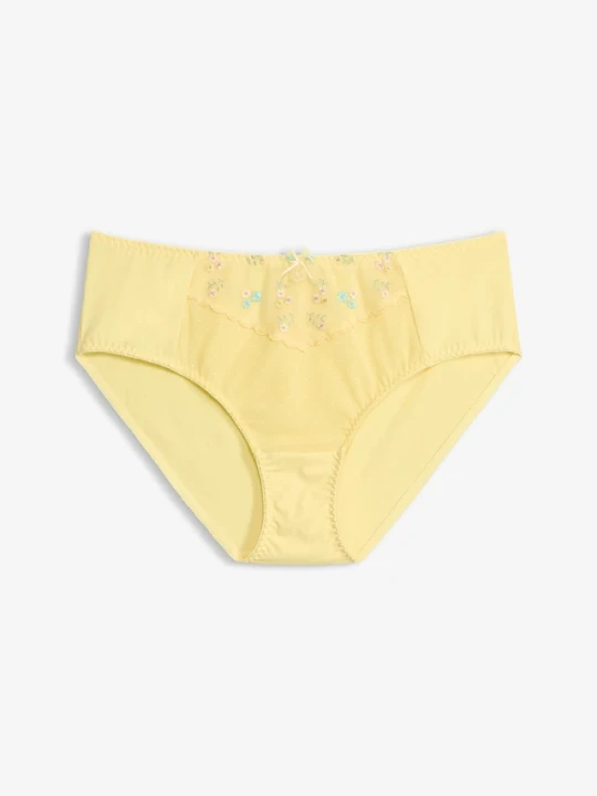 Zdjęcie produktu Figi maxi z delikatnym haftem BonPrix żółty