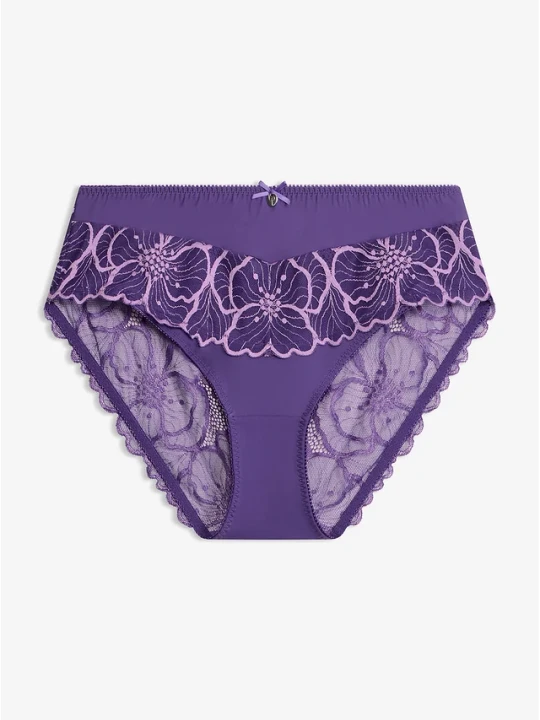Zdjęcie produktu Figi maxi z dwukolorową koronką BonPrix fioletowy