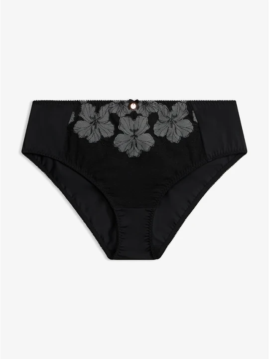 Zdjęcie produktu Figi maxi z eleganckim haftem BonPrix czarny