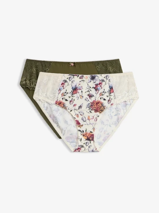 Zdjęcie produktu Figi maxi z nadrukiem w kwiaty (2 szt.) BonPrix biały