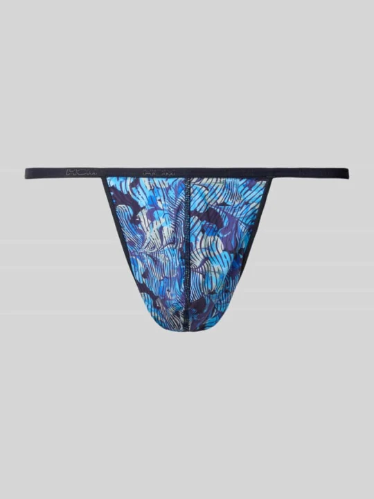 Zdjęcie produktu Figi o kroju slim fit z detal z logo model 'Barrett' HOM Oceaniczny