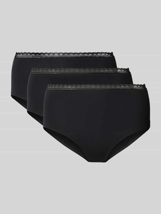 Zdjęcie produktu Figi o kroju slim fit z mieszanki bawełny w zestaw 3 szt. Schiesser Czarny