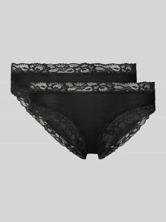Zdjęcie produktu Figi o kroju slim fit z obszyciem koronką model 'Rio' SKINY Czarny