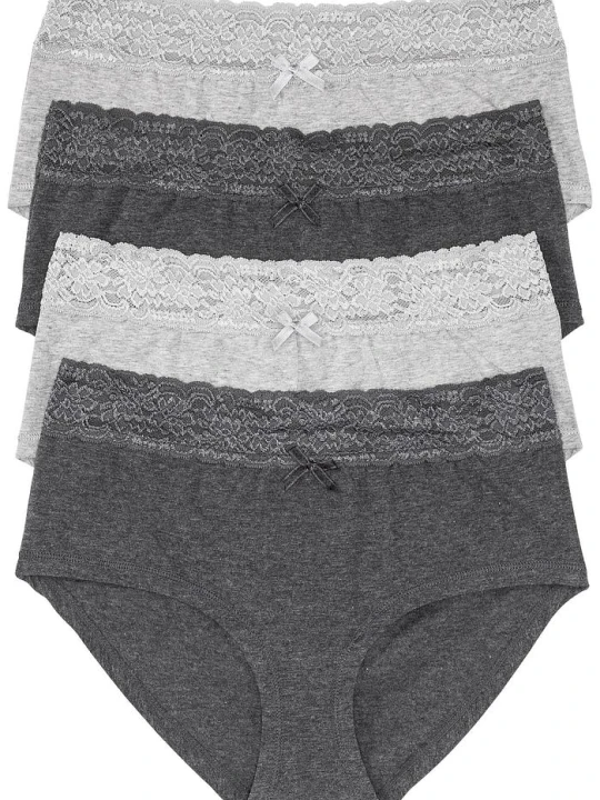 Zdjęcie produktu Figi panty maxi (4 pary) BonPrix szary