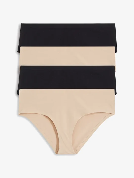 Zdjęcie produktu Figi panty z bawełną organiczną (4 pary) BonPrix beżowy