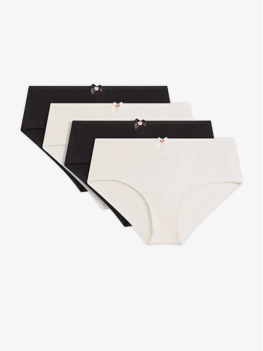 Zdjęcie produktu Figi panty z bawełną organiczną (4 pary) BonPrix czarny