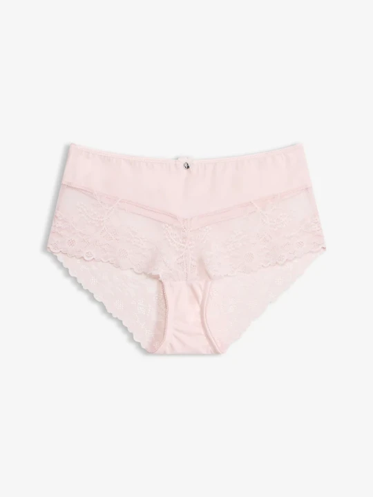 Zdjęcie produktu Figi panty z delikatną koronką BonPrix różowy
